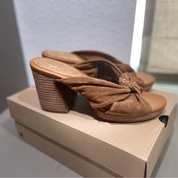 Kork-Ease Haya Camel Block Heel Sandals - Picture 1 of 5